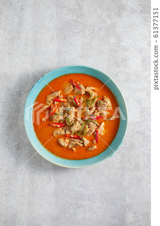 Dried red pork coconut curry, Thai cuisine. Dried red pork coconut curry, Thai cuisine. 61377151
