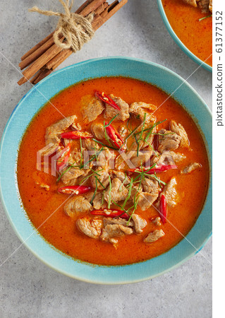 Dried red pork coconut curry, Thai cuisine. Dried red pork coconut curry, Thai cuisine. 61377152