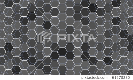 Abstract background of colorful outline hexagons 61378280