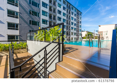 Low rise 8 floor modern condominium building with Low rise 8 floor modern condominium building with 61378798
