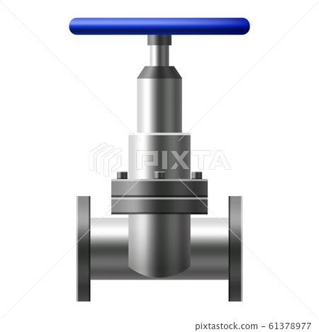 Valve ball, fittings, pipes of metal piping system. Valve water, oil, gas pipeline, pipes sewage. Construction and industrial pressure technology plumbing. Vector illustration realistic style isolated 61378977