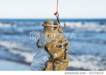 used plastic bottle in a fish hook used plastic bottle in a fish hook 61379210