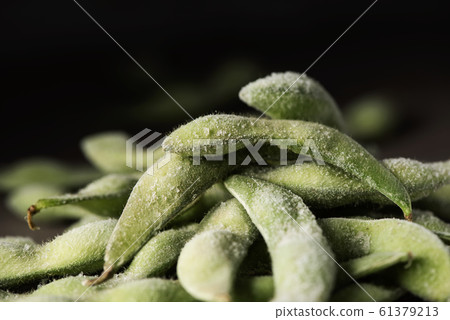 frozen edamame, japanese green soybeans in the frozen edamame, japanese green soybeans in the 61379213