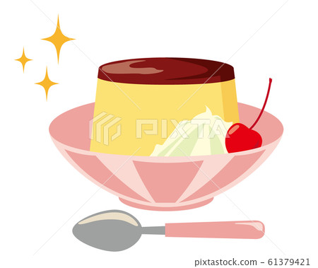 Pudding, cherry, cream, spoon Pudding, cherry, cream, spoon 61379421