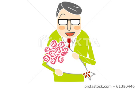 與戴著眼鏡的男人的花束 與戴著眼鏡的男人的花束 61380446