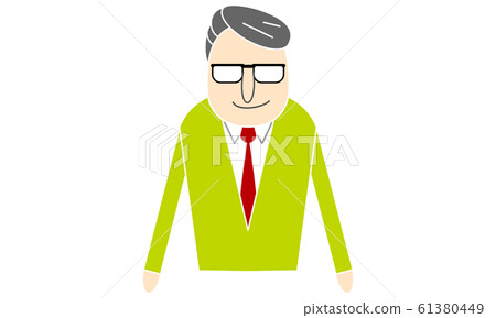 戴著眼鏡的上半身的男人 戴著眼鏡的上半身的男人 61380449