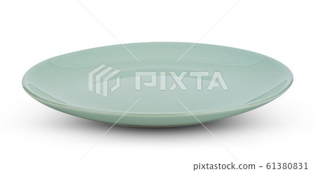 Empty ceramic round plate isolated on white 61380831