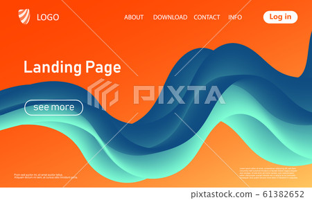 Landing page. Flow shape. Fluid background. Vector 61382652