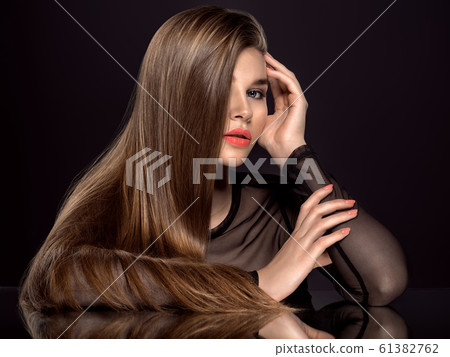 Woman with beauty long brown hair. Beauty woman Woman with beauty long brown hair. Beauty woman 61382762
