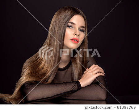 Woman with beauty long brown hair. Beauty woman Woman with beauty long brown hair. Beauty woman 61382769