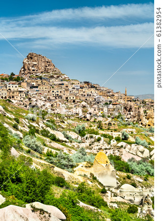 View of Uchisar from Pigeon Valley in Cappadocia, 61382954