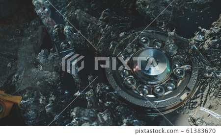 Close up Beautiful red trends bird  feather 61383670