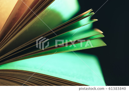Close up Beautiful book pages in the color light 61383840