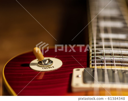 electric guitar body close-up view is on the wood 61384348