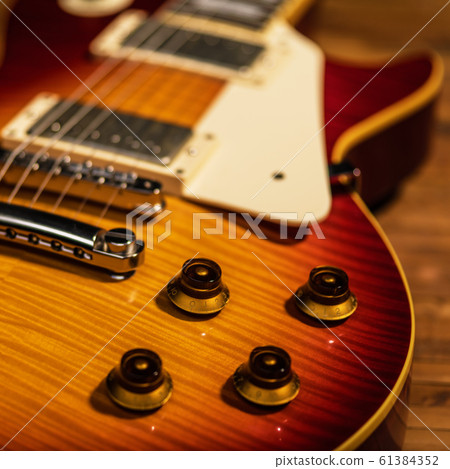 electric guitar body close-up view is on the wood electric guitar body close-up view is on the wood 61384352