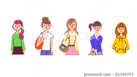 5 young women @ upper body 61384755