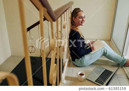 Beautiful Woman Making Notes 61385159