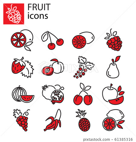 Web icons set - Fruit 61385316