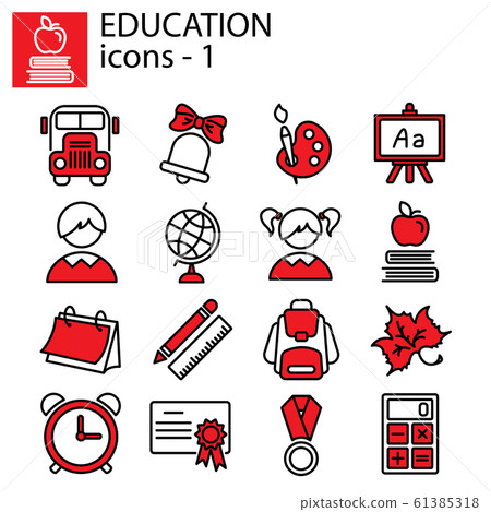 Web line set. Education (school) 61385318