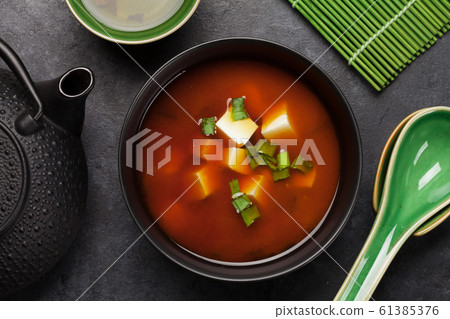 Miso soup traditional japanese soup 61385376
