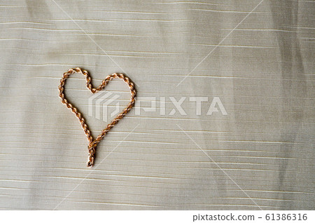 Gold women's chain, heart shaped bracelet. Gold women's chain, heart shaped bracelet. 61386316
