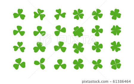 Clover leaf plant icon set. Symbol for St. Patricks Day and luck. Vector illustration isolated 61386464