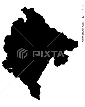 Montenegro Map Silhouette Vector illustration eps 61387133