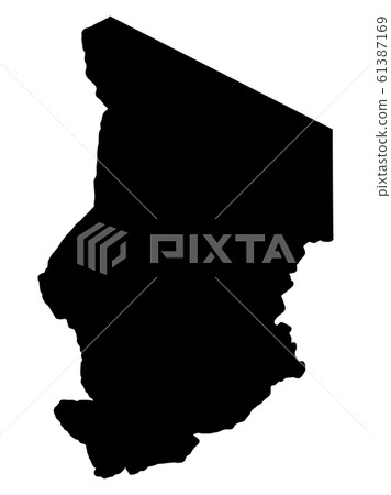 Chad Map Silhouette Black Vector illustration eps Chad Map Silhouette Black Vector illustration eps 61387169