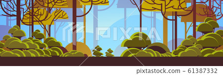 morning green tree forest beautiful nature landscape background flat horizontal banner morning green tree forest beautiful nature landscape background flat horizontal banner 61387332