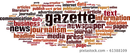 Gazette word cloud concept 61388109