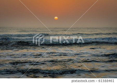 Atlantic Ocean waves at sunset Skeleton Coast National Park in Namibia, Africa. 61388461