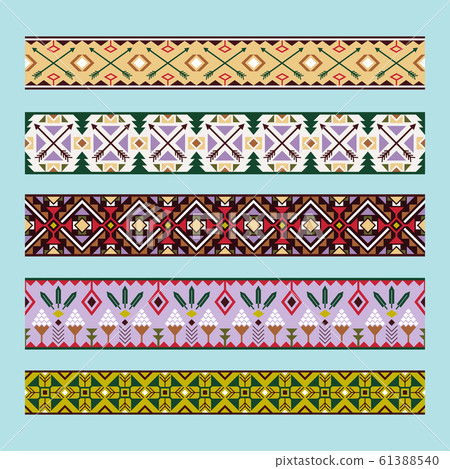 Ethnic pattern colorful ribbons - Stock Illustration [61388540] - PIXTA