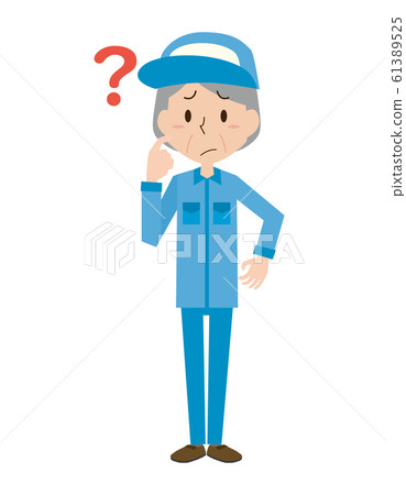 Worker, worker, question, elderly woman, facial expression, emotion, pose, upper body 61389525