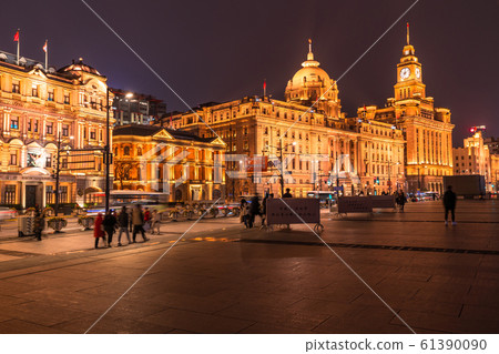 <Shanghai> Night view of the Western Bund, the Bund 61390090
