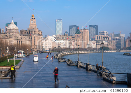 <上海>清晨上海租界/外灘的城市景觀 61390190