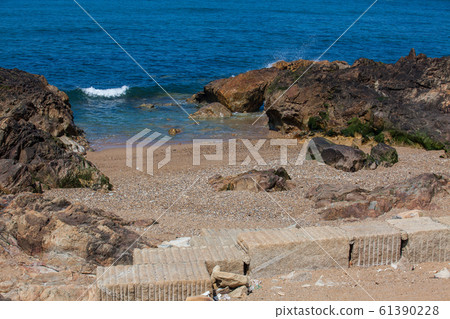 Sunny day at the beautiful coastline and beaches at Porto city in Portugal Sunny day at the beautiful coastline and beaches at Porto city in Portugal 61390228