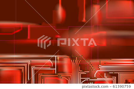 Abstract Hi-tech composition electronic red Abstract Hi-tech composition electronic red 61390759
