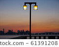 Sunset on the seaside street lights 61391208