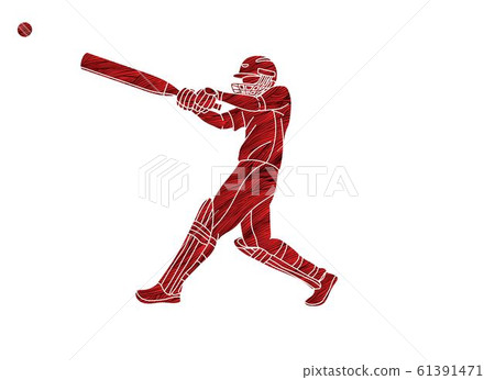 Cricket player action cartoon sport graphic vector - Stock Illustration  [61391471] - PIXTA