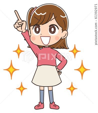 女孩小學生可愛漫畫插圖 61392971