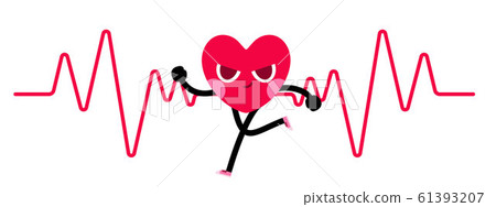 heart character goes running with heart rate heart character goes running with heart rate 61393207