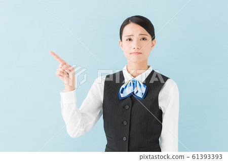 Working woman in uniform (blue background) Working woman in uniform (blue background) 61393393