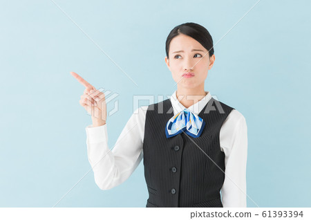 Working woman in uniform (blue background) Working woman in uniform (blue background) 61393394