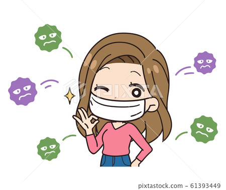 女人防止上半身傳染病的斜視圖 61393449
