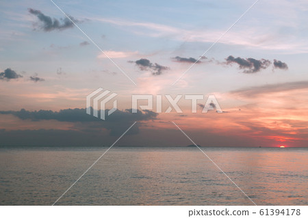 Sea pink sunset. Beautiful color clouds. Sea pink sunset. Beautiful color clouds. 61394178