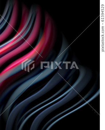 Silk smooth lines on black, liquid fluid color waves. Vector Illustration Silk smooth lines on black, liquid fluid color waves. Vector Illustration 61394529