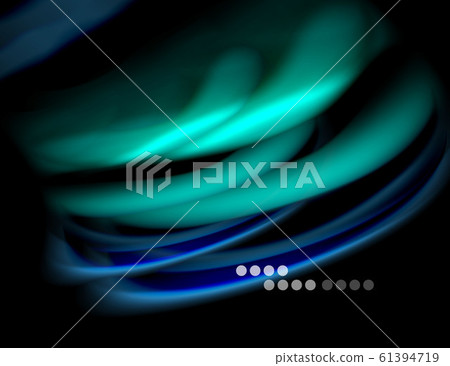 Silk smooth lines on black, liquid fluid color waves. Vector Illustration Silk smooth lines on black, liquid fluid color waves. Vector Illustration 61394719