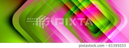 Round squares shapes composition geometric abstract background. Vector Illustration 61395033