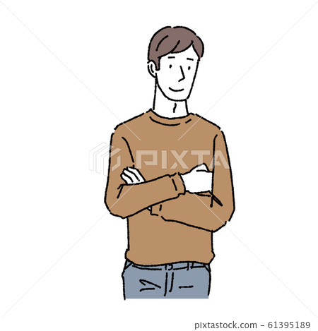 手臂微笑男性 61395189