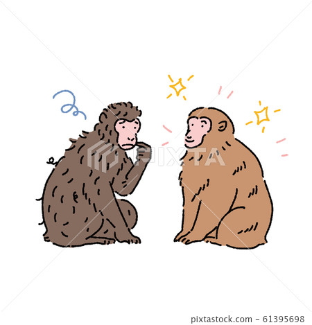Monkeys with good hair and bad monkeys - Stock Illustration [61395698 ...